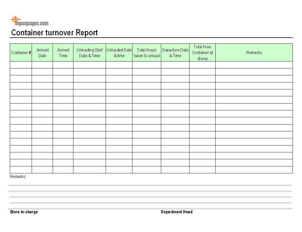 Turnover Report Template TUTORE ORG Master Of Documents