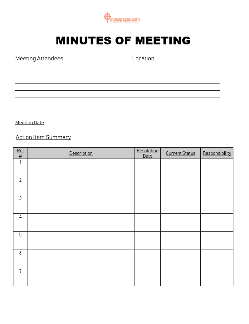 Write Professional Minutes Of Meeting Format Minutes Of Meeting Templates
