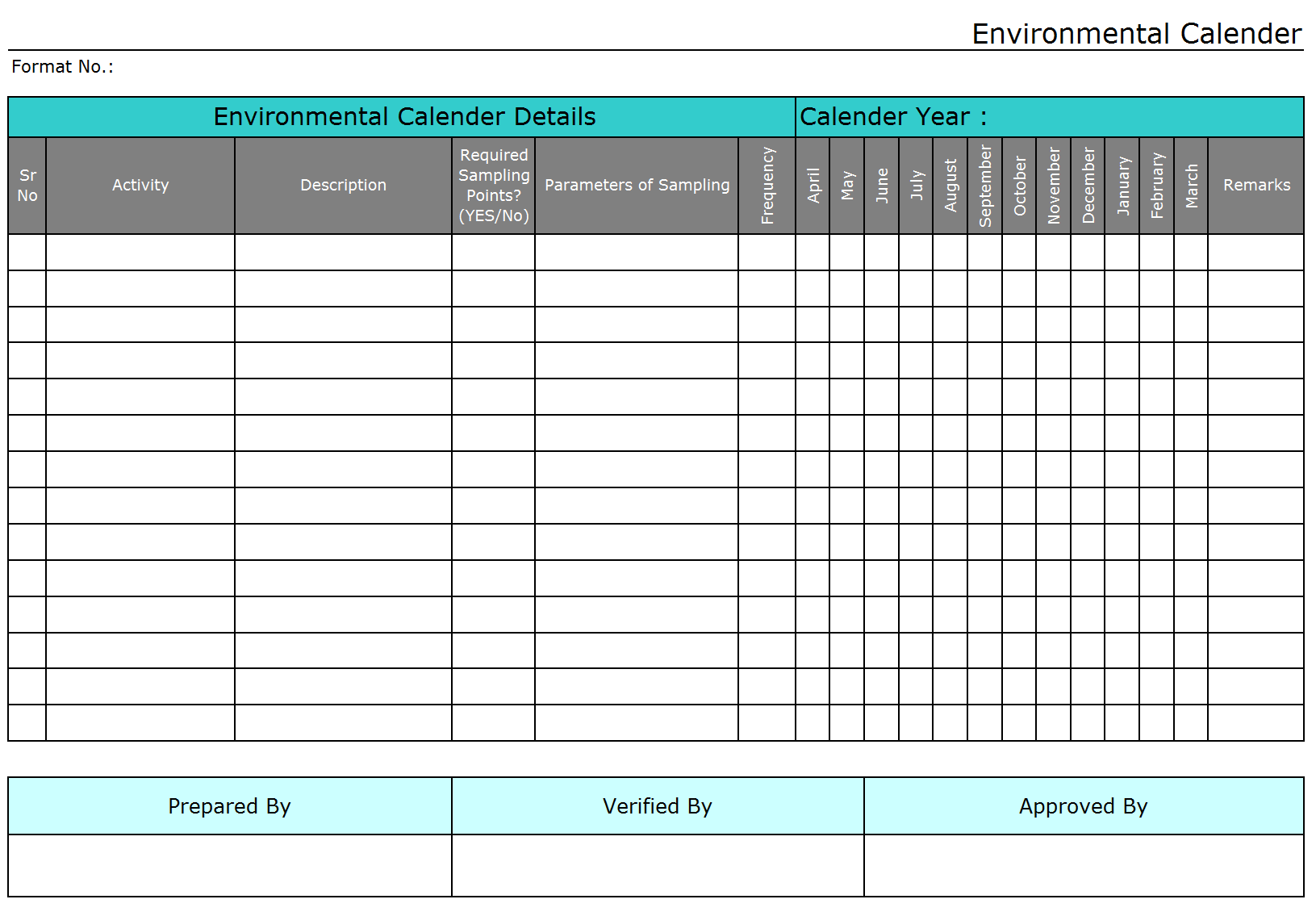 Environmental Calendar