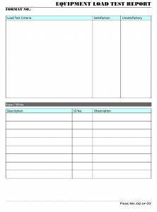 Equipment Load Test Report