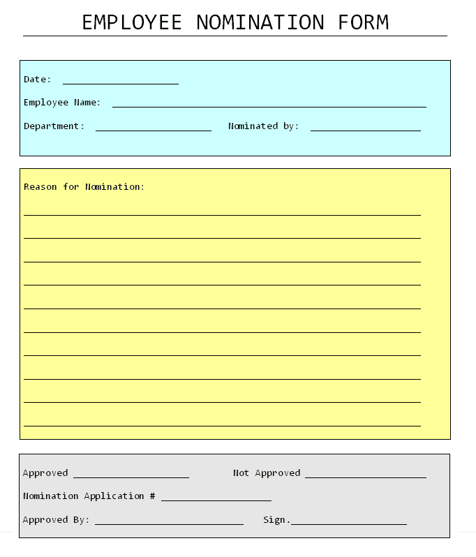 9 Award Nomination Form Template Template Guru