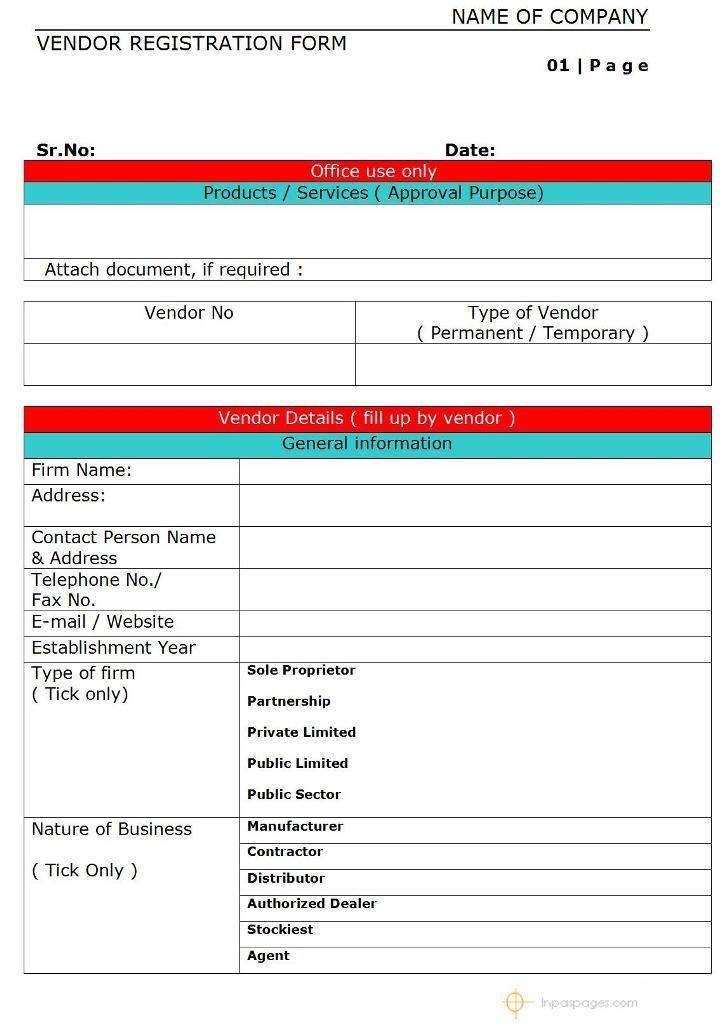 What Is A New Vendor Form