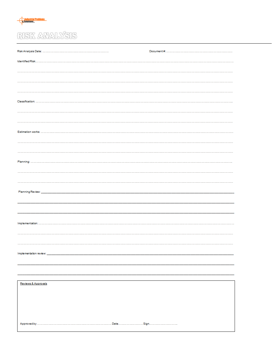 Risk Analysis template, Risk Analysis format, Risk Analysis examples, Risk Analysis samples, Risk Analysis pdf