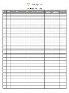 5S Audit Schedule