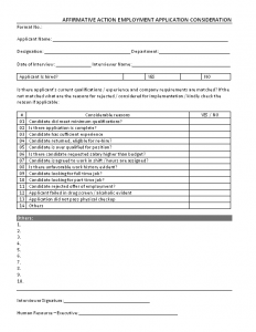 Affirmative action employment application consideration