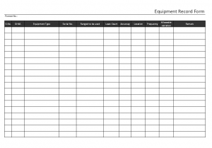 Equipment record form