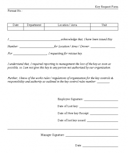 Key request form