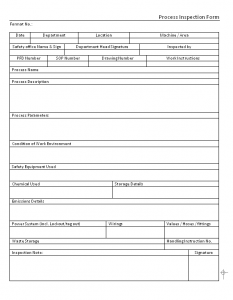 Process Inspection form