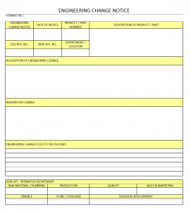 Engineering Change notice