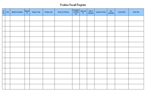 Positive Recall Register