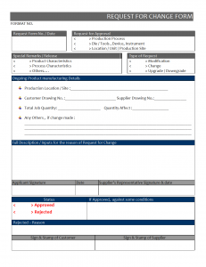 Request for change form