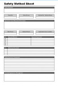 Safety Method Sheet