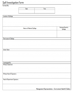 Spill Investigation Form