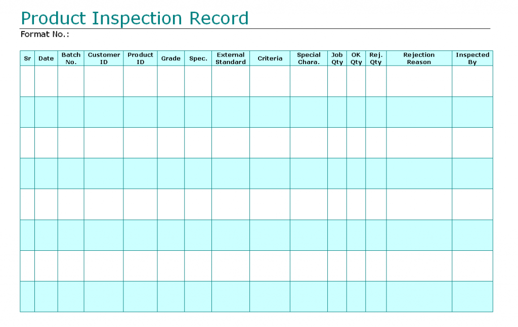 Product Inspection Record