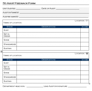 5s audit feedback form