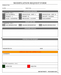 Modification request form