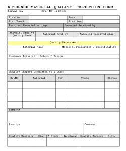 Returned material process management