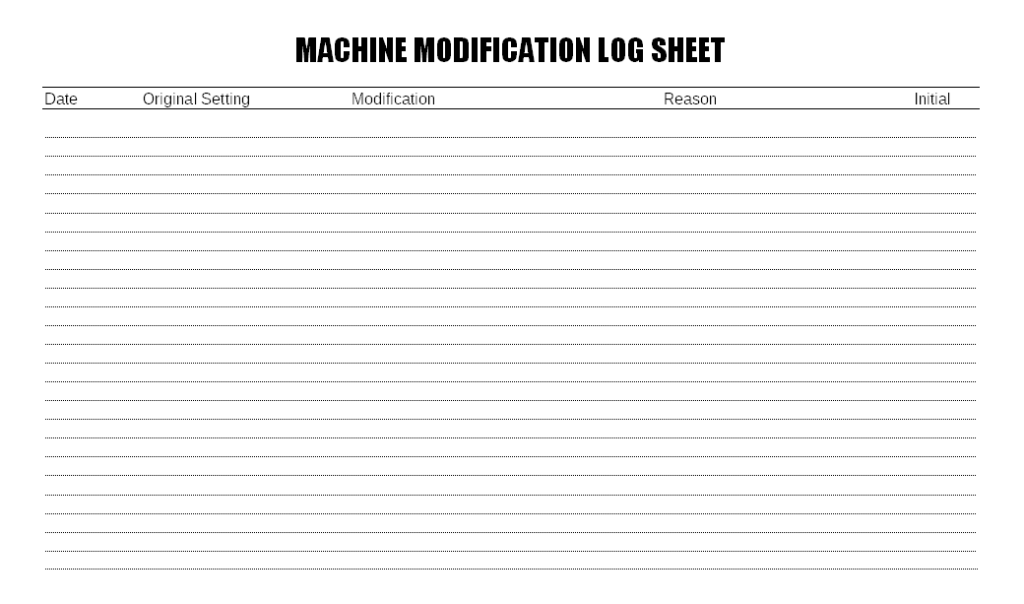 Machine modification documents