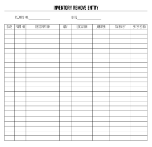 Inventory removes entry process and document