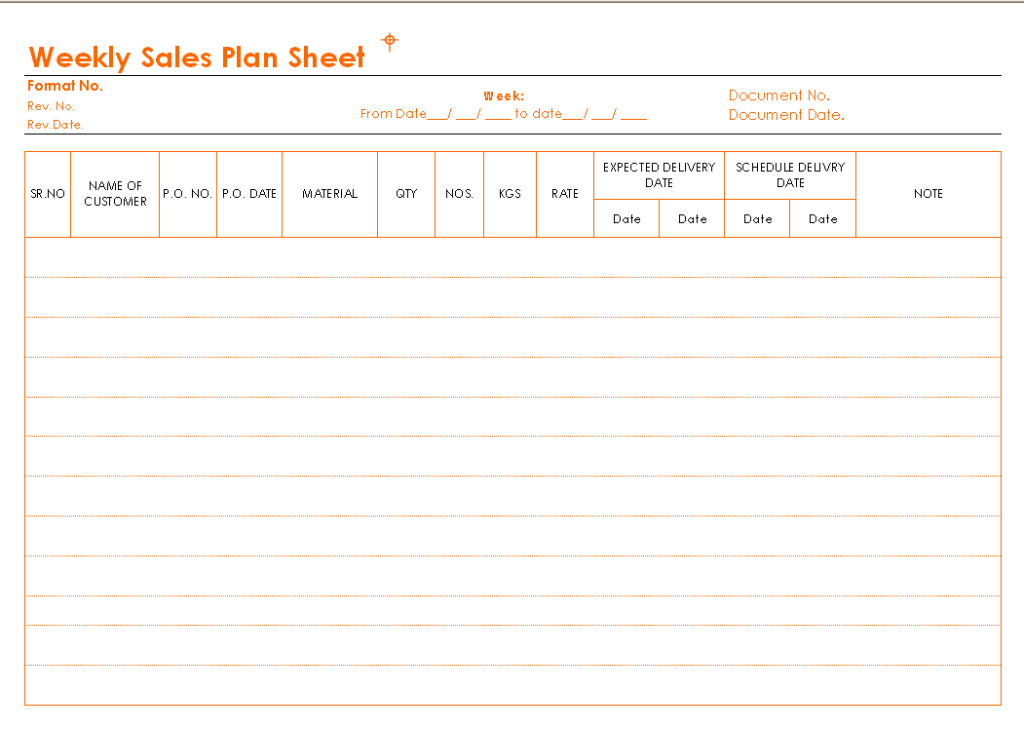 free daily schedule template for sales