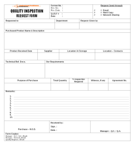 Purchased Product Quality Inspection Process