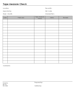 Tape measure check – quality inspection