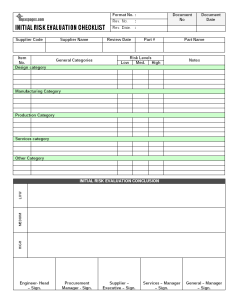 Initial Risk Evaluation Document