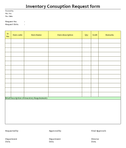 Inventory consumption document