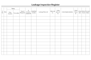 Leakage inspection process & documentation