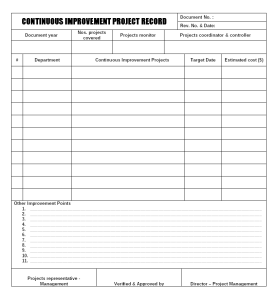 Continuous Improvement Project Documentation