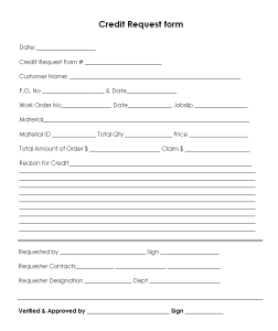 Customer credit request document