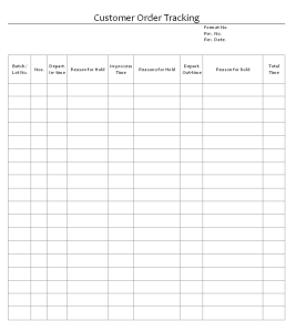 Customer order tracking in production