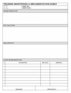 Training monitoring and implementation