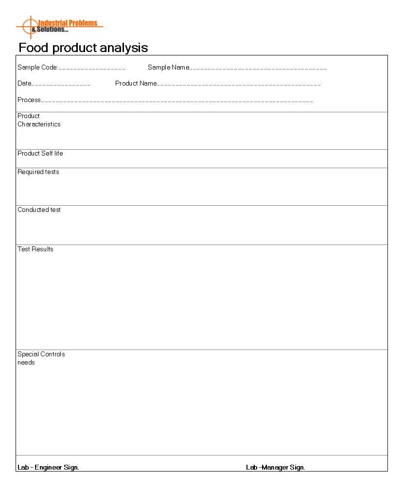 Food product analysis